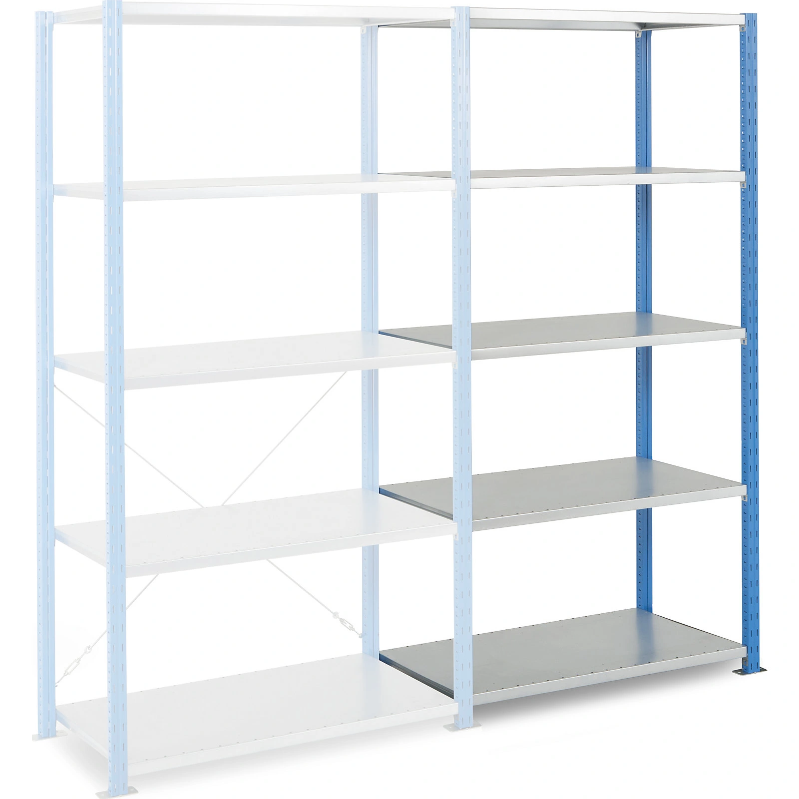 Rayonnage avec Tablettes Tôlées à Composer - Rack Neuf pour Charges Légères - Solution de Stockage Modulable