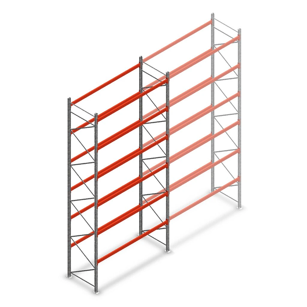 Rack de Stockage Galva 4600 mm - Rayonnage M&eacute;tallique R&eacute;sistant pour Stockage de Palettes et Produits Lourds